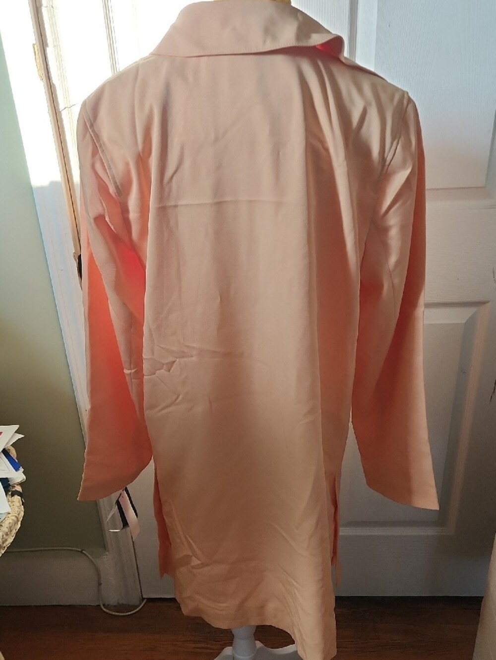 Women's Peach Single-Button Trench Coat - Picture 11 of 13